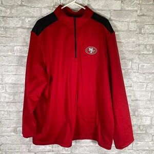 NFL San Francisco 49ers red quarter zip sweatshirt men's Size XXL